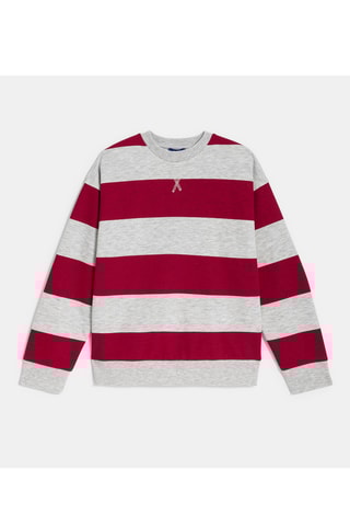 Sweat - Gris clair chiné et rouge - Okaïdi