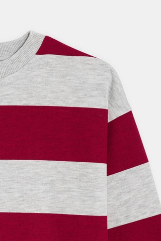 Sweat - Gris clair chiné et rouge - Okaïdi