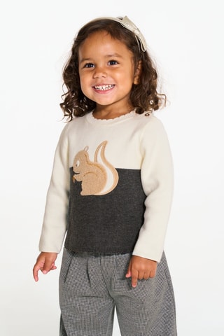 Pull - Blanc et gris foncé chiné - Obaïbi