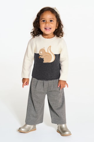 Pull - Blanc et gris foncé chiné - Obaïbi