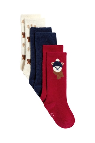 3 pares de meias - Vermelho e azul-marinho - Obaïbi