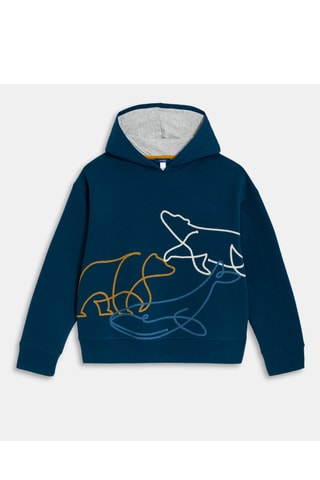 Sweat à capuche - Bleu canard - Okaïdi