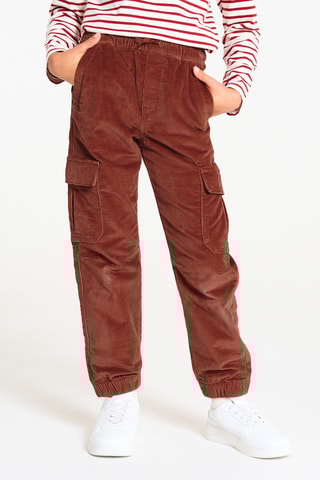 Pantalon cargo en velours - Rouge brique - Okaïdi