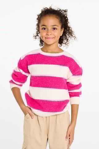 Pull - Rose et blanc - Okaïdi