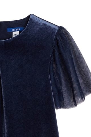 Vestido em veludo - Azul-marinho - Okaïdi