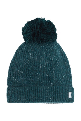Bonnet à pompon - Bleu pétrole chiné - Okaïdi