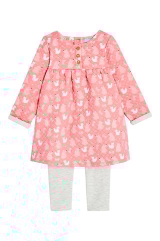 Robe et legging Rose et gris clair chiné - Obaïbi