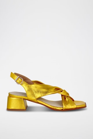 Leren Sandalen met Hak Florencia - Goudkleurig