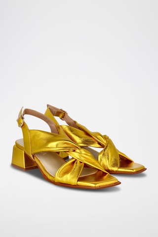 Leren Sandalen met Hak Florencia - Goudkleurig