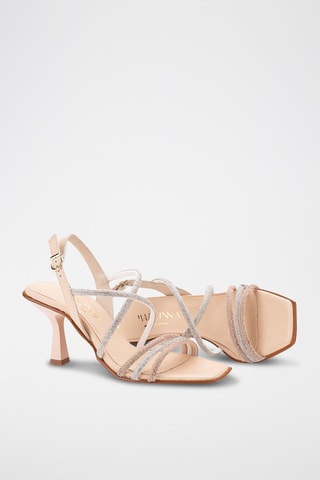 Sandalen met Hak - Zilverkleurig en Roségoudkleurig