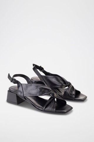 Leren Sandalen met Hak Florencia - Zwart