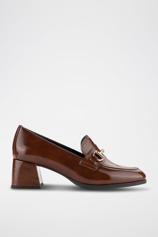 Lakleren Mocassins met Hak Rock - Bruin