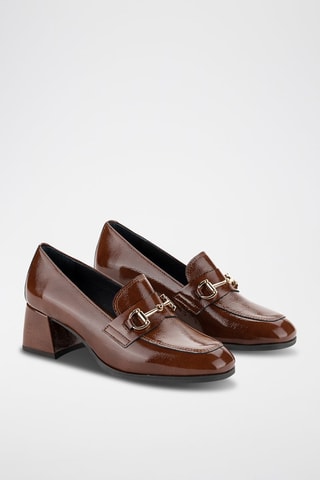 Lakleren Mocassins met Hak Rock - Bruin