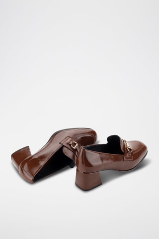 Lakleren Mocassins met Hak Rock - Bruin