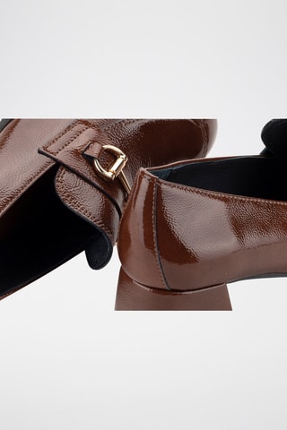 Lakleren Mocassins met Hak Rock - Bruin