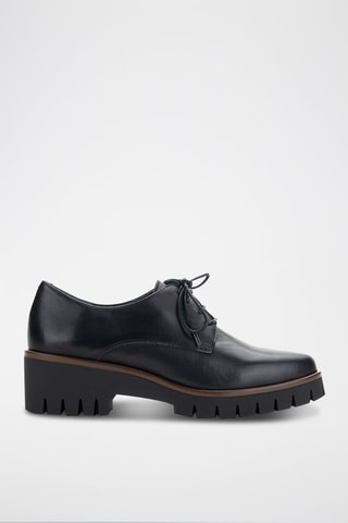 Leren Mocassins met Hak Velvet - Zwart