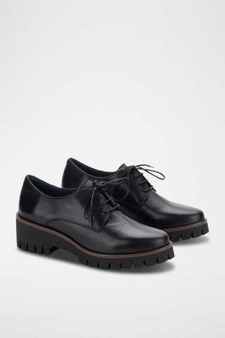 Leren Mocassins met Hak Velvet - Zwart