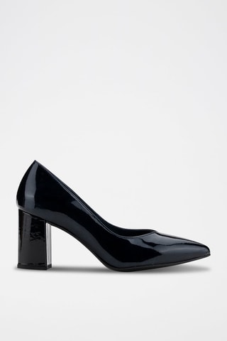 Lakleren en Leren Pumps Kayak - Zwart