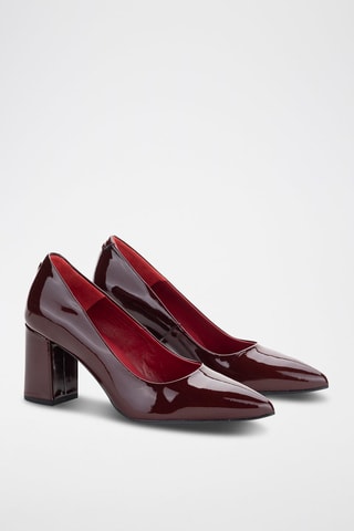 Lakleren en Leren Pumps Kayak - Bordeauxrood