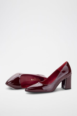 Lakleren en Leren Pumps Kayak - Bordeauxrood