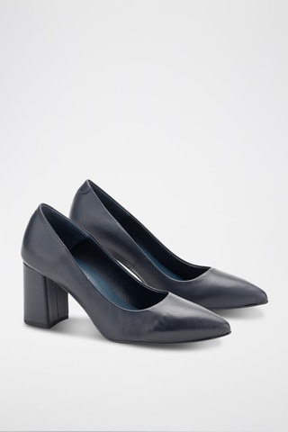 Leren Pumps Florencia - Marineblauw