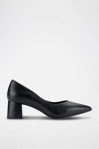 Leren Pumps Poncho - Zwart