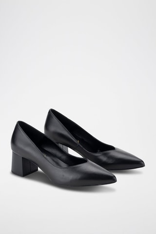 Leren Pumps Poncho - Zwart