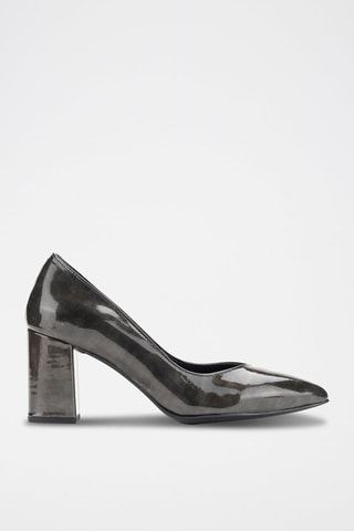 Lakleren en Leren Pumps Kayak - Grijs