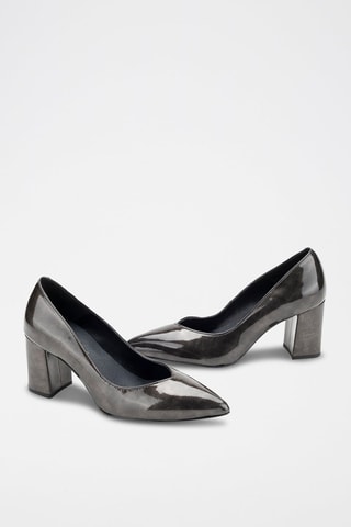 Lakleren en Leren Pumps Kayak - Grijs