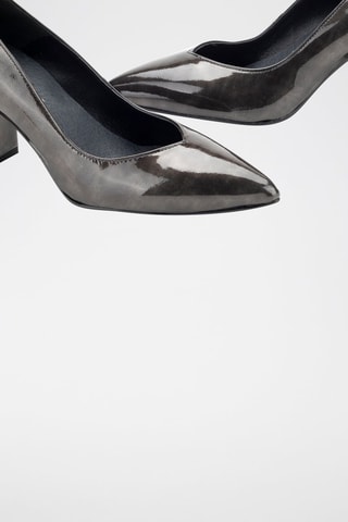 Lakleren en Leren Pumps Kayak - Grijs