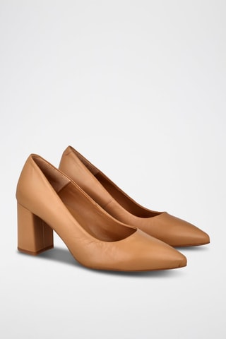 Leren Pumps - Camel