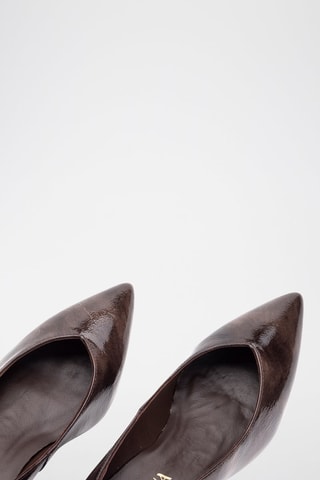 Lakleren Ballerina's met Hak Rock - Bruin