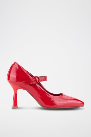 Lakleren Mary Janes met Hak Charol - Rood
