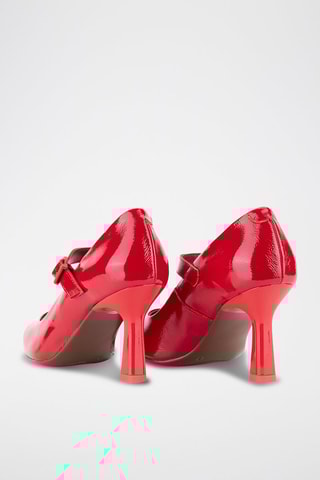 Lakleren Mary Janes met Hak Charol - Rood