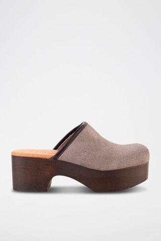 Leren Clogs - Taupe