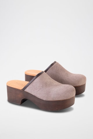 Leren Clogs - Taupe