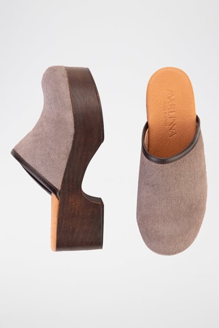 Leren Clogs - Taupe