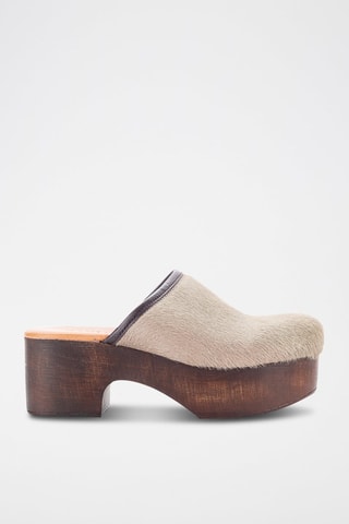 Leren Clogs - Beige