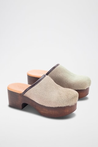Leren Clogs - Beige