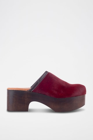 Leren Clogs - Bordeauxrood