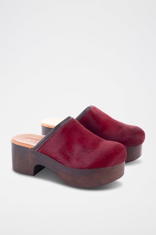 Leren Clogs - Bordeauxrood