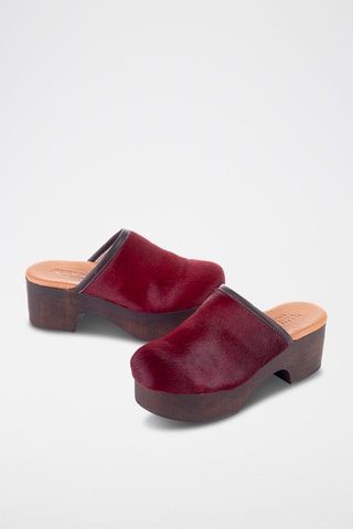Leren Clogs - Bordeauxrood