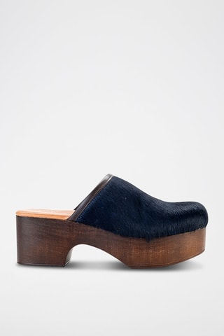 Leren Clogs - Marineblauw