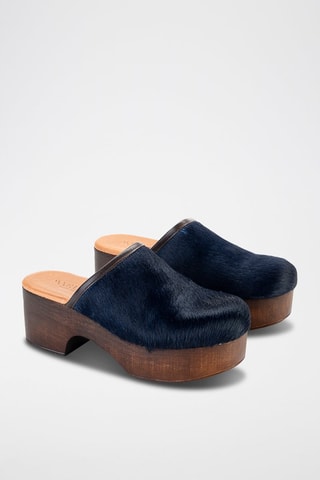 Leren Clogs - Marineblauw