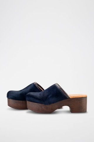 Leren Clogs - Marineblauw
