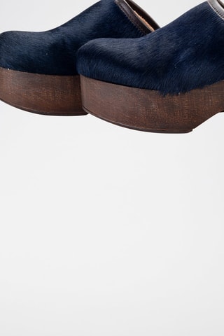 Leren Clogs - Marineblauw