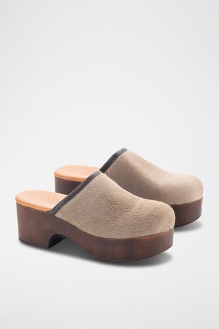 Leren Clogs - Taupe