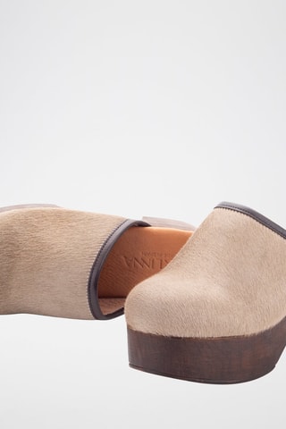 Leren Clogs - Taupe