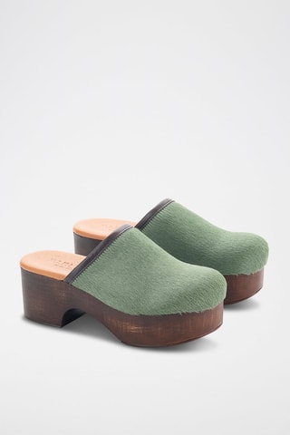 Leren Clogs - Groen