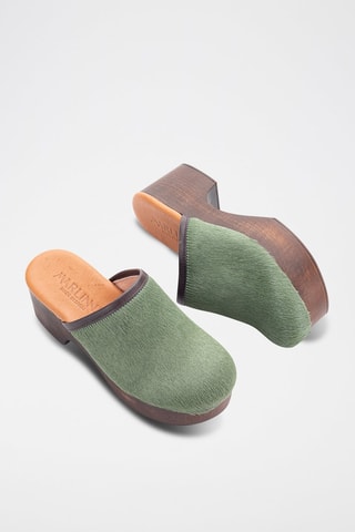 Leren Clogs - Groen